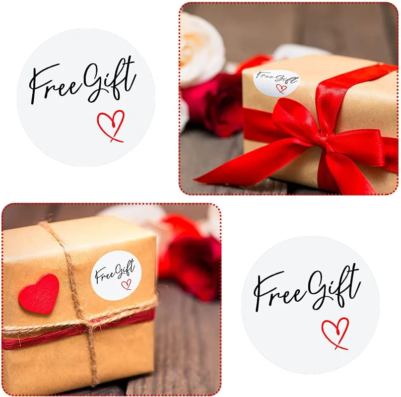 1 인치 무료 선물 씰링 스티커 디자인 스크랩북 축제 파티 장식 레이블 베이킹 비즈니스, 100-500 개