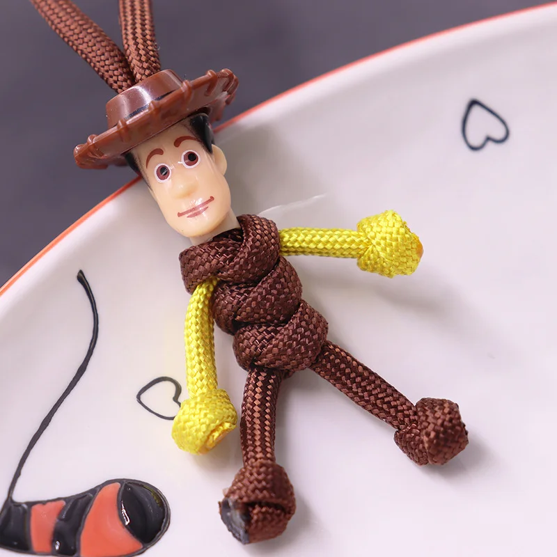 디즈니 아이언맨 피규어, 마블 스파이더맨 애니메이션 영화 인형, 배낭 로프 직조 키체인, 어린이 만화 키 액세서리