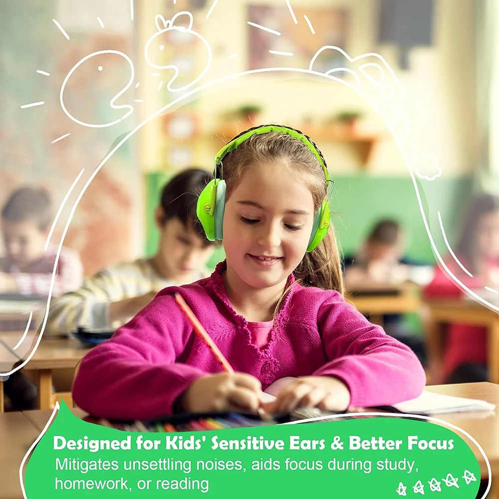 ZOHAN 어린이 청력 보호 귀마개, 아기 귀 보호자, 소음 감소 귀마개, 자폐증 어린이 유아 독서 수면