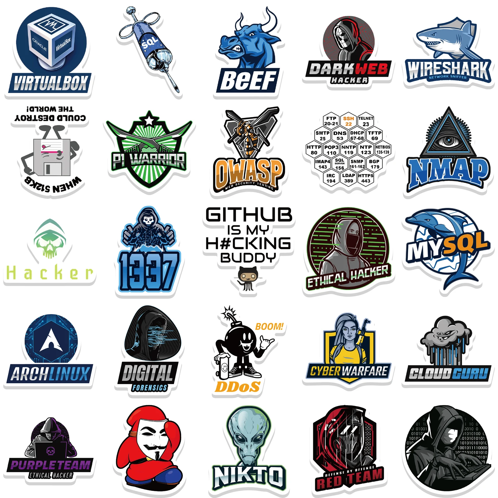 해커 프로그래밍 스티커 DIY 방수 노트북 휴대폰 스케이트보드 냉장고 기타 수하물 자동차 어린이 스티커 데칼 장난감, 50 개