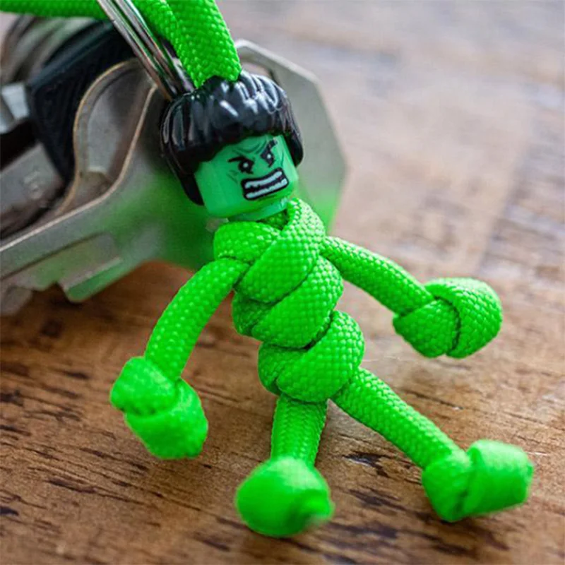 디즈니 아이언맨 피규어, 마블 스파이더맨 애니메이션 영화 인형, 배낭 로프 직조 키체인, 어린이 만화 키 액세서리