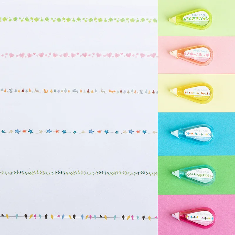 귀여운 동물 별 하트 모양 장식 교정 테이프, 스크랩북 일기 문구, 학교 학생 용품 키트, 선물, 신제품