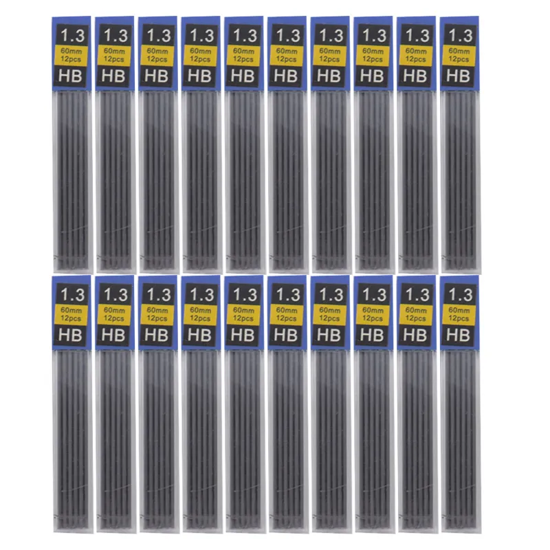 기계식 연필 리드 0.3 0.5 0.7 0.9 1.3 2.0 Hb 2B 12 색 리필 플라스틱 금속 프레스 자동 연필 쓰기 그림