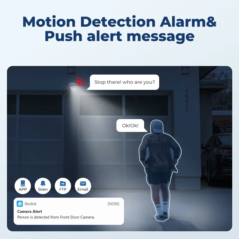 Reolink 스마트 PoE 보안 카메라, 5 배 줌, 양방향 오디오, IP 캠, 사람 및 자동차 감지, 스포트라이트 감시 카메라, P430, 4K, 8MP