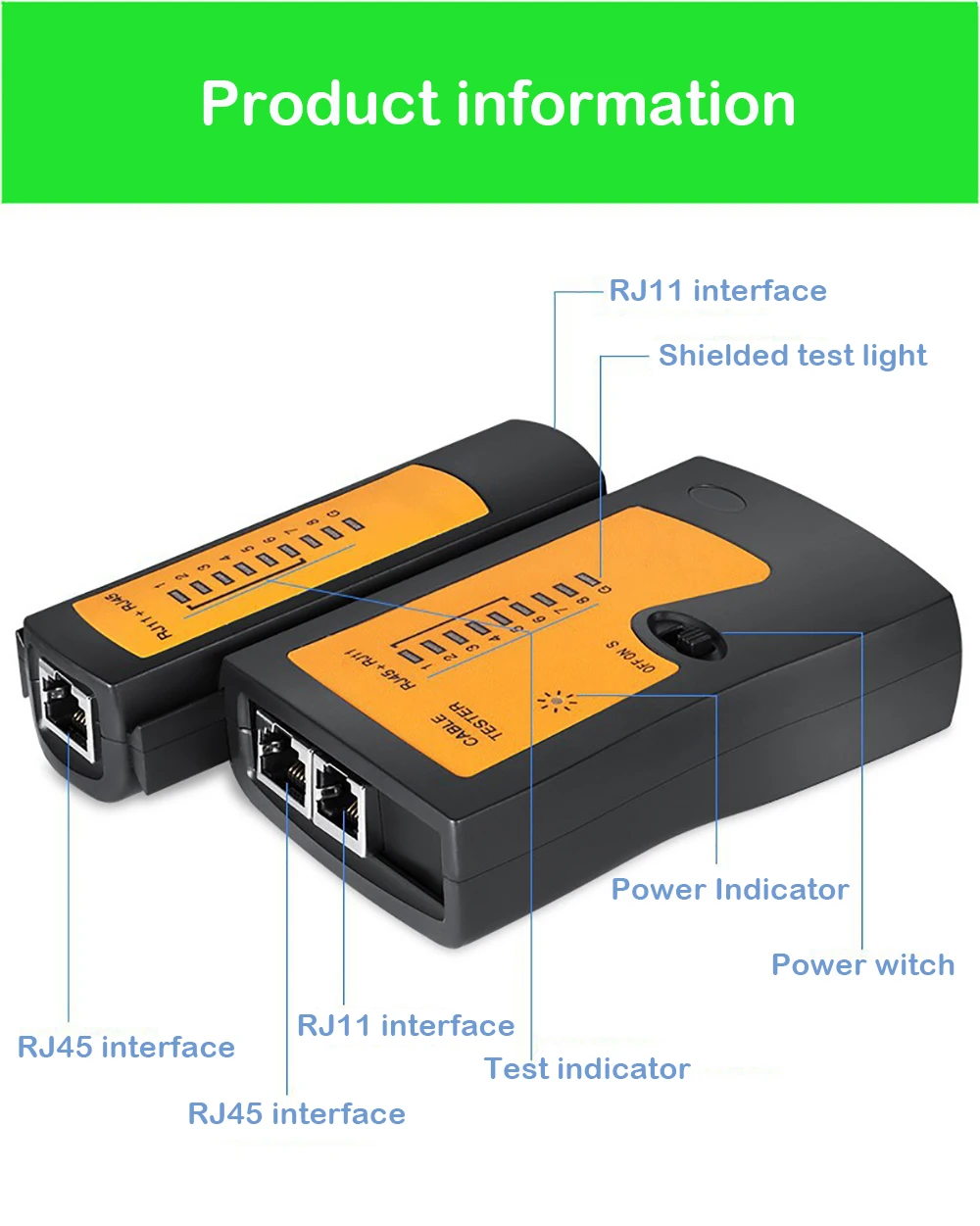 UTP LAN 케이블 테스터 네트워크 케이블 테스터, 네트워킹 도구, 네트워크 수리, RJ45 RJ11 RJ12 CAT5