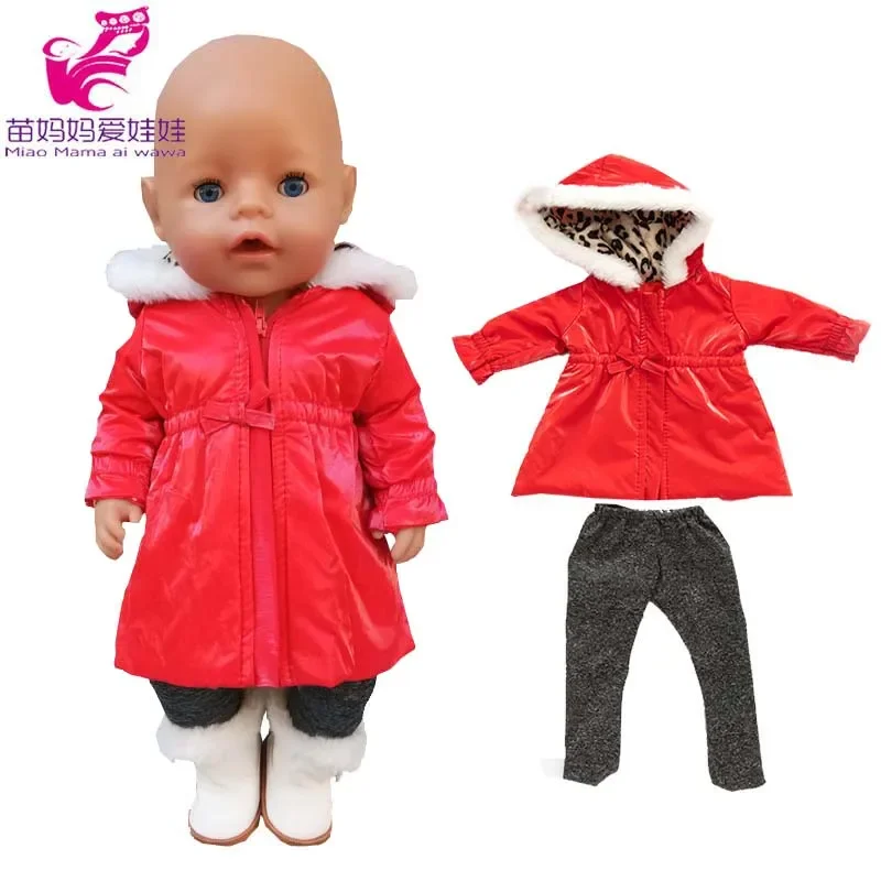 43cm 신생아 인형 의류 후드 코트, 18 인치 미국 및 소녀 인형 재킷, 어린이 장난감 의상
