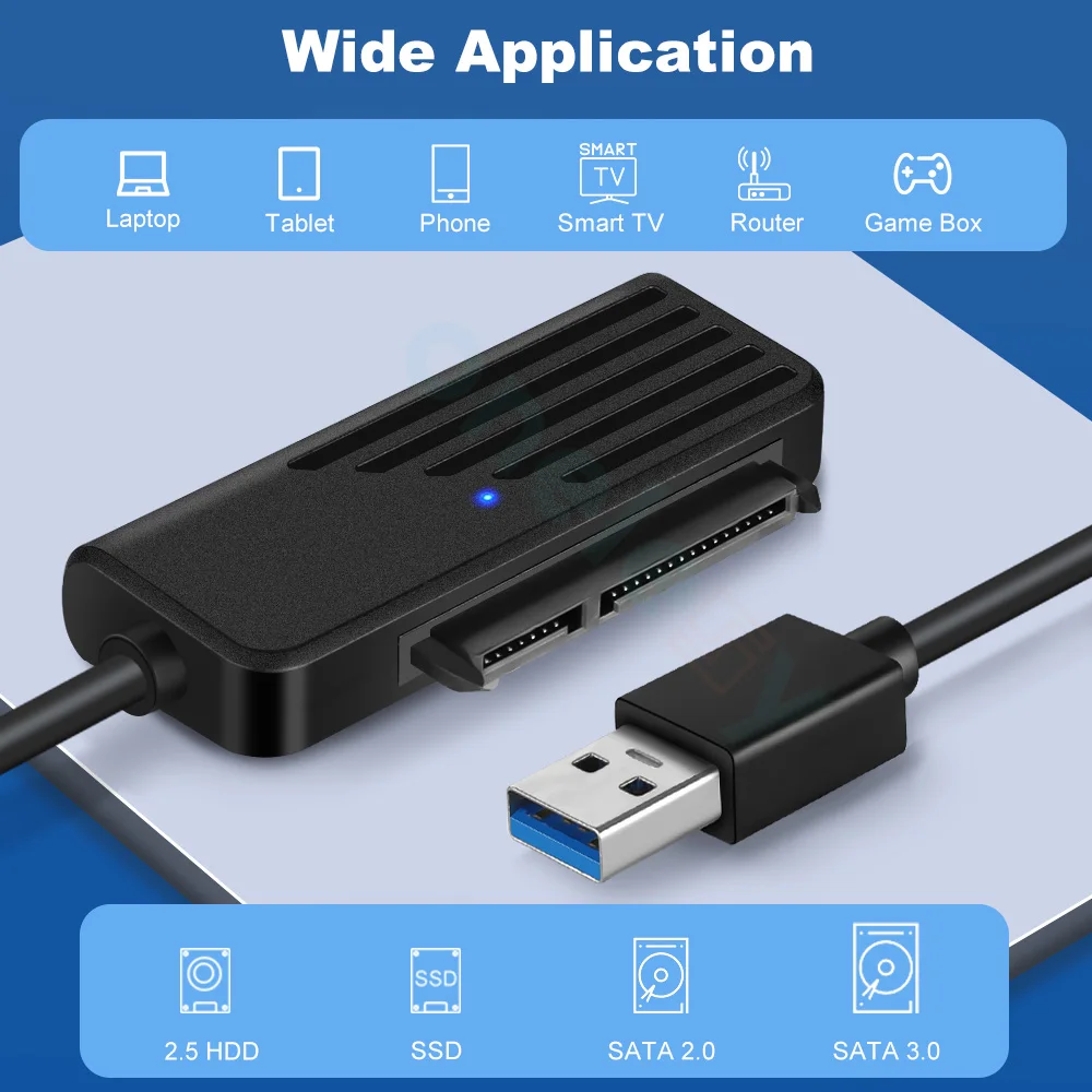 Onelesy-SATA-USB 3.0 어댑터 유형 C-SATA 케이블 2.5 인치 HDD 하드 드라이브 SATA 어댑터용 5Gbps 고속 데이터 전송