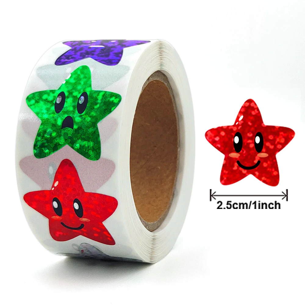 반짝이 별 스티커 어린이 학교 교사 보상 스티커, 파티 장식, 소규모 비즈니스 라벨 스크랩북 스티커, 100-500 개