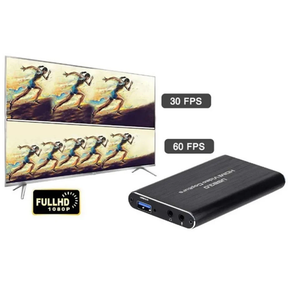 USB 3.0 비디오 캡처 카드 동글, 4K HDMI 호환, OBS 캡처 게임 게임 캡처 카드 라이브용 비디오 녹음기, 1080P 60fps