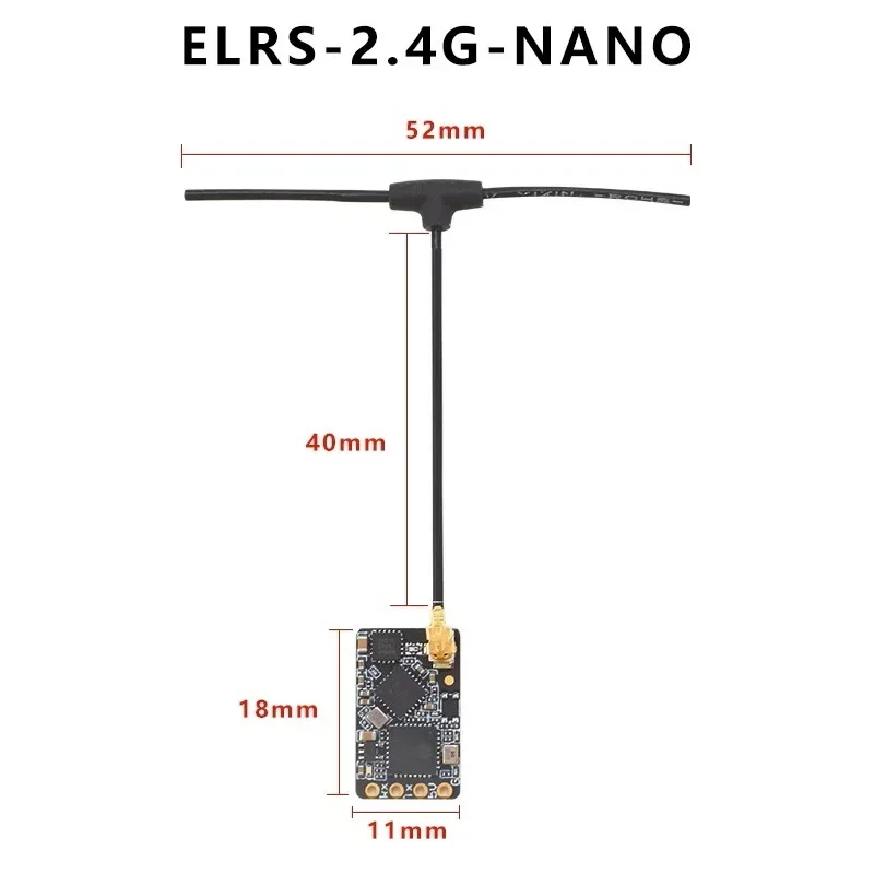 T형 안테나 장착 ELRS NANO ExpressLRS 리시버, RC FPV 트래버스 드론 부품용 지지대 와이파이 업그레이드, 915MHz, 2.4GHz