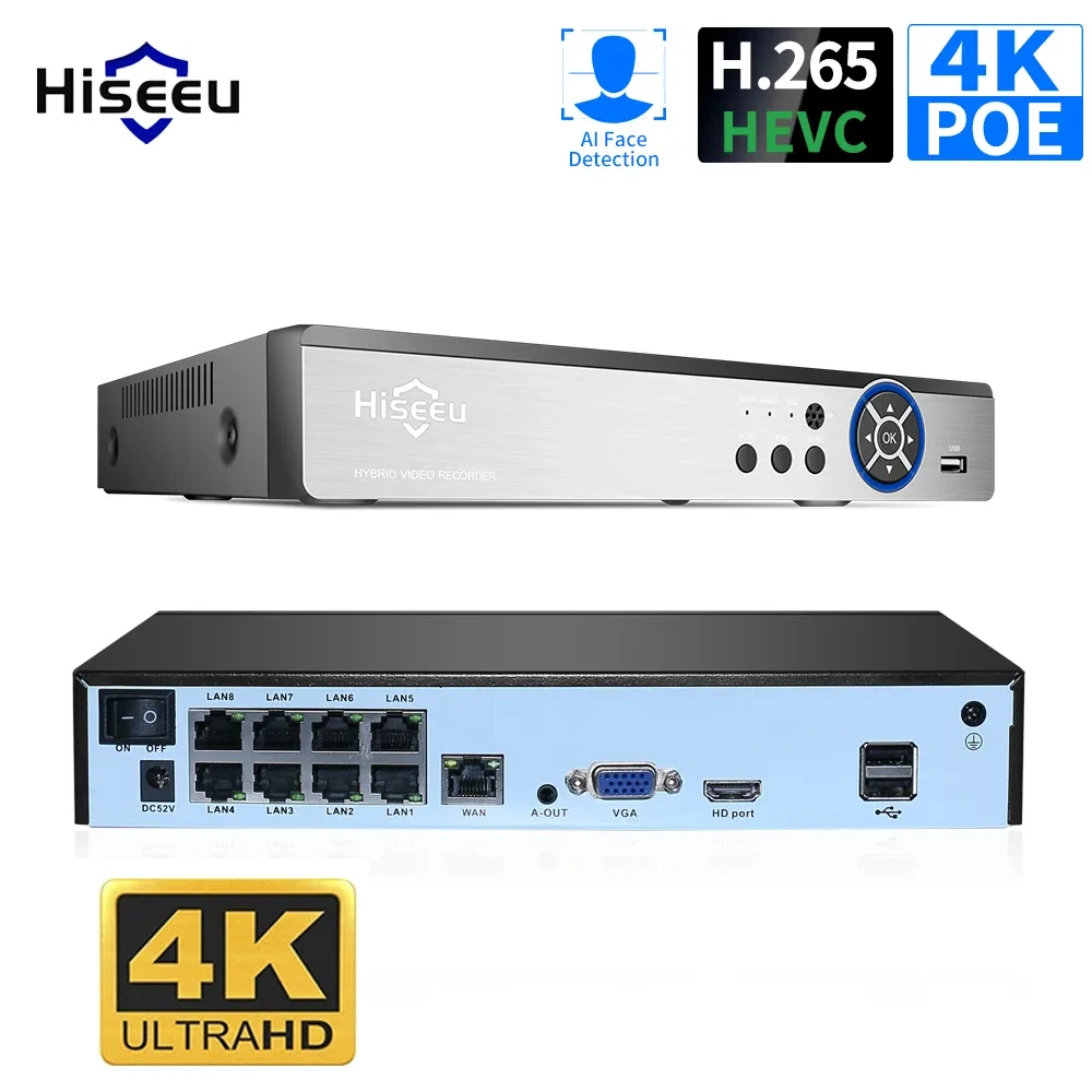 Hiseeu 감시 보안 비디오 녹음기 얼굴 인식 NVR, POE IP, Onvif H.265, 4K, 8CH, 16CH, 1080P, 3MP, 4MP, 5MP, 8MP title=Hiseeu 감시 보안 비디오 녹음기 얼굴 인식 NVR, POE IP, Onvif H.265, 4K, 8CH, 16CH, 1080P, 3MP, 4MP, 5MP, 8MP 