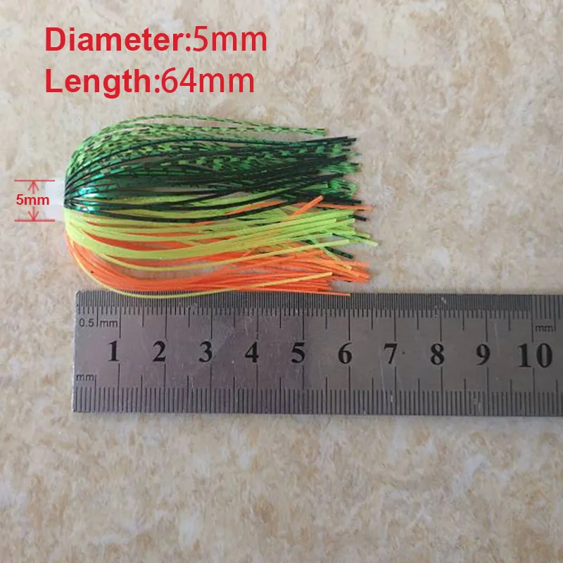 3/10 피스/묶음 88 가닥 64mm 실리콘 스커트 탄성 구멍 우산 스커트 낚시 액세서리 버즈베이트 스피너 버즈베이트
