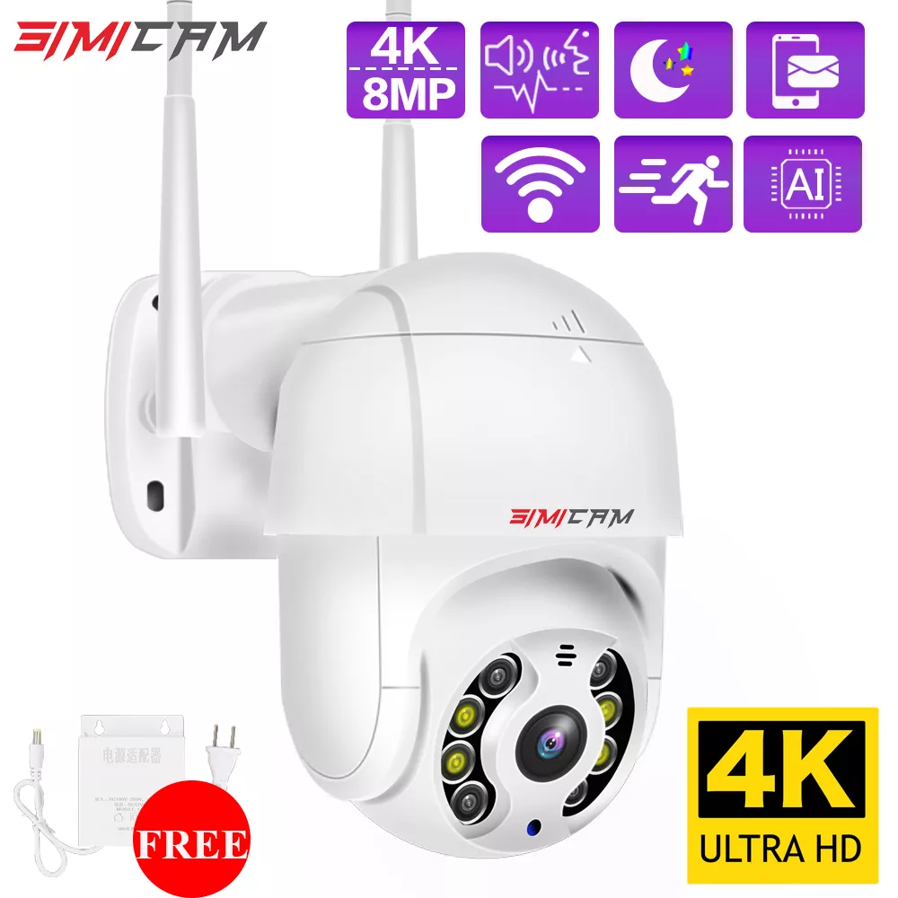 SIMICAM 4K PTZ IP WIFI 보안 카메라 컬러 야간 투웨이 오디오 스마트 2MP 5MP 8MP 무선 IP CCTV 팬 틸트 4x 줌 title=SIMICAM 4K PTZ IP WIFI 보안 카메라 컬러 야간 투웨이 오디오 스마트 2MP 5MP 8MP 무선 IP CCTV 팬 틸트 4x 줌 