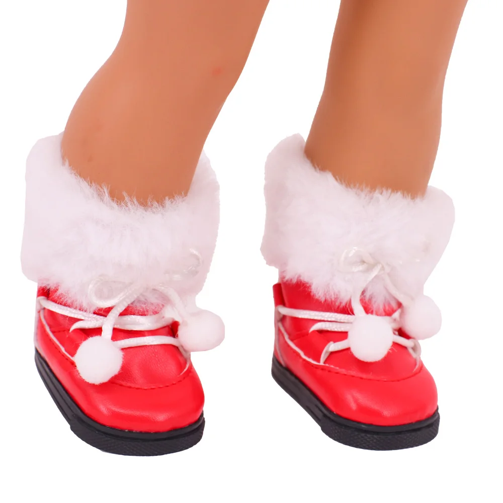 인형 신발 봉제 앵클 부츠, 18 인치 미국 인형 소녀, 신생아 아기 액세서리, 우리 세대 의류 선물, 43 cm, 겨울