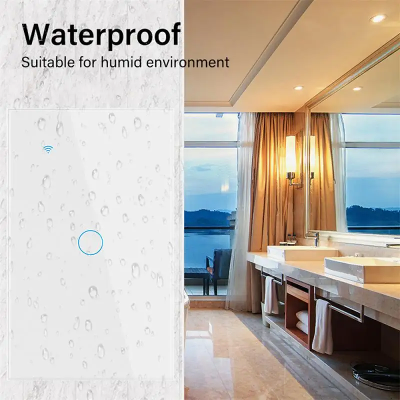 투야 와이파이 스마트 조명 스위치, 미국 스마트 스위치, 중성선 터치 벽 패널 필요, 알렉사 구글 홈을 통한 스마트 홈, 1, 2, 3/4 갱