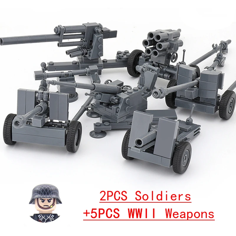 25/50/100Pcs 군사 무기 총 대포 군인 경찰 모자 빌딩 블록 피규어 모델 벽돌 DIY 장난감