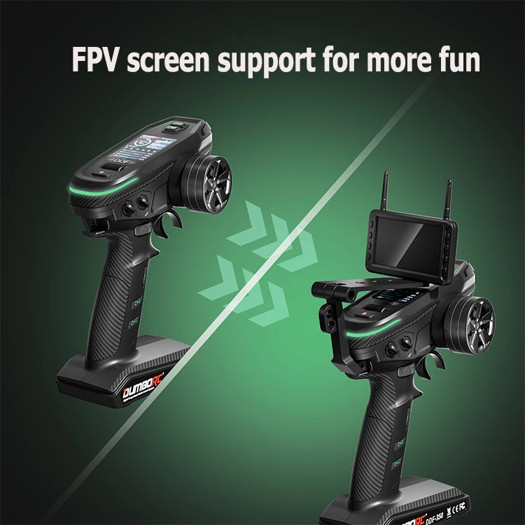 DUMBORC DDF-350 RC 리모컨, 자동차 보트용 HD 스크린 리시버 디지털 라디오 송신기, 10 채널, 2.4Ghz