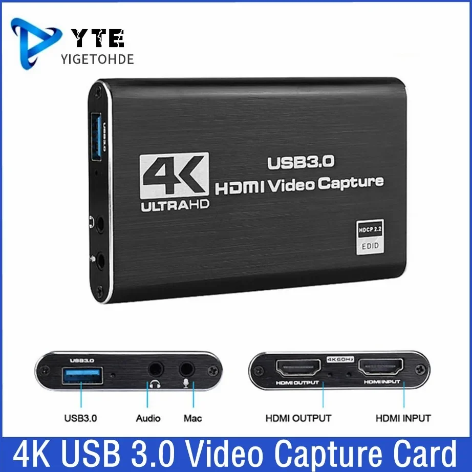 USB 3.0 비디오 캡처 카드 동글, 4K HDMI 호환, OBS 캡처 게임 게임 캡처 카드 라이브용 비디오 녹음기, 1080P 60fps title=USB 3.0 비디오 캡처 카드 동글, 4K HDMI 호환, OBS 캡처 게임 게임 캡처 카드 라이브용 비디오 녹음기, 1080P 60fps 