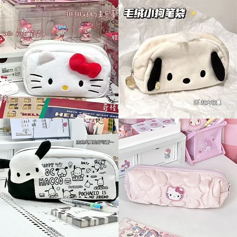 만화 헬로키티 필통, 귀여운 Y2K 코듀로이 스트레이트 필통, 카와이 학생 문구 상자, 어린이 생일 선물 title=만화 헬로키티 필통, 귀여운 Y2K 코듀로이 스트레이트 필통, 카와이 학생 문구 상자, 어린이 생일 선물