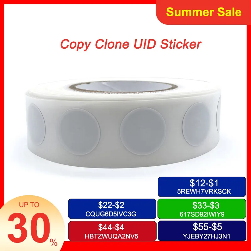 UID NFC 복사 복제 라벨 원형 스티커, 블록 0 변경 가능, 다시 쓰기 가능, 지름 25mm 30mm, 13.56MHZ ISO 14443A, 10 개 50 개 100 개 title=UID NFC 복사 복제 라벨 원형 스티커, 블록 0 변경 가능, 다시 쓰기 가능, 지름 25mm 30mm, 13.56MHZ ISO 14443A, 10 개 50 개 100 개