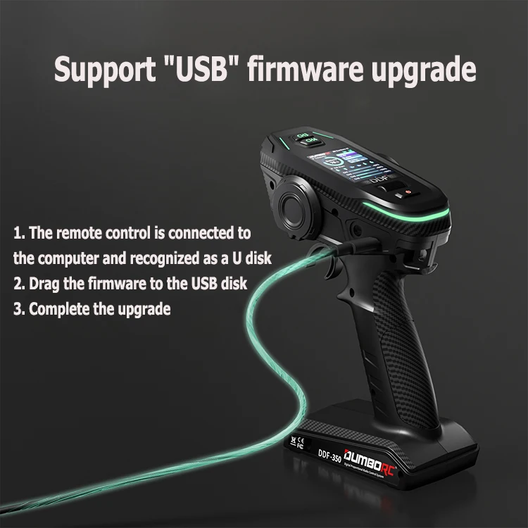 DUMBORC DDF-350 RC 리모컨, 자동차 보트용 HD 스크린 리시버 디지털 라디오 송신기, 10 채널, 2.4Ghz