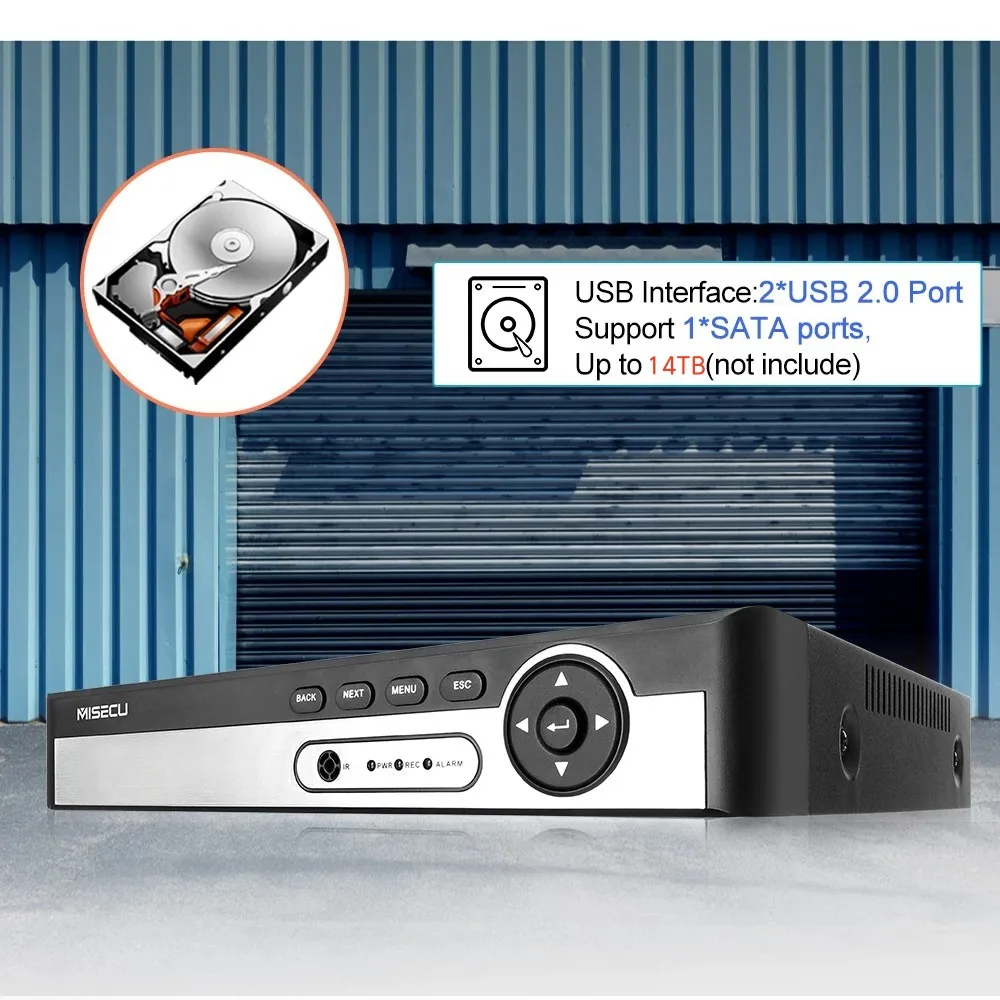 MISECU-보안 비디오 레코더, 4K, 8 채널, POE, NVR, 8mp, IP 카메라, 얼굴 인식, 감시 CCTV 시스템, POE, IP 카메라용