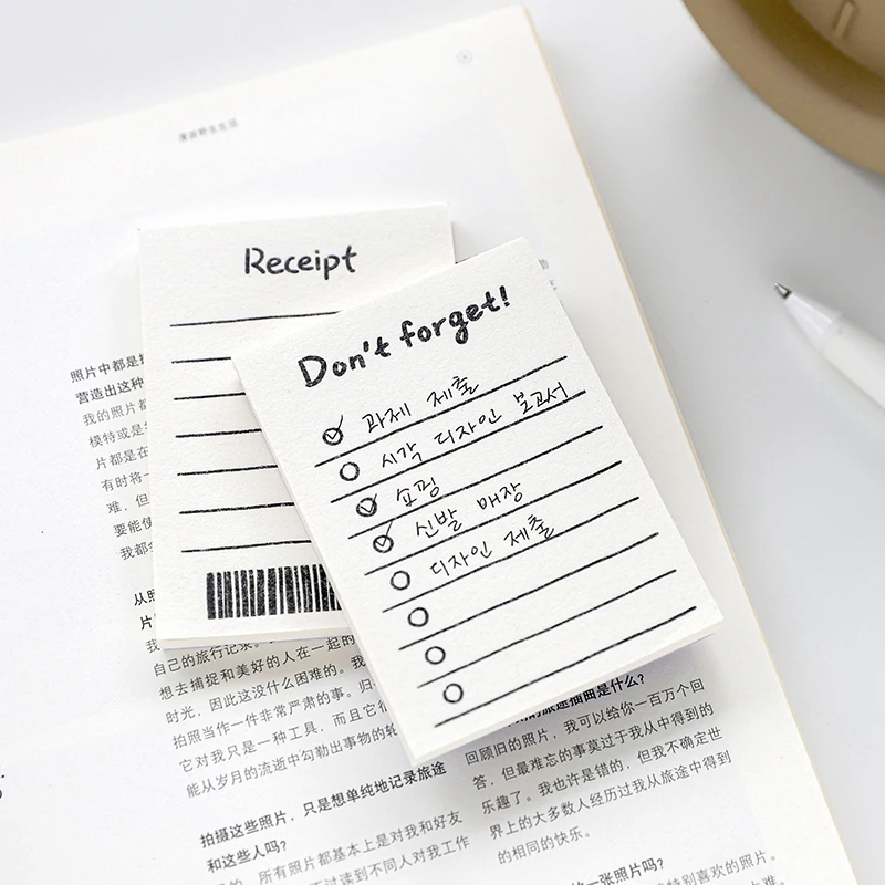 Journamm 심플한 귀여운 스타일 메모 패드, 스크랩북 장식, 사무용품, 크리에이티브 문구 플래너, 스티커 메모, 50 개