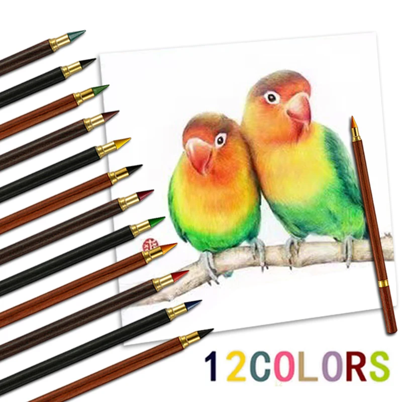 다채로운 교체 가능한 영원한 연필 HB 펜촉 세트, 아트 스케치, 글쓰기 액세서리, 귀여운 학교 문구 용품, 12 색, 50 60 개