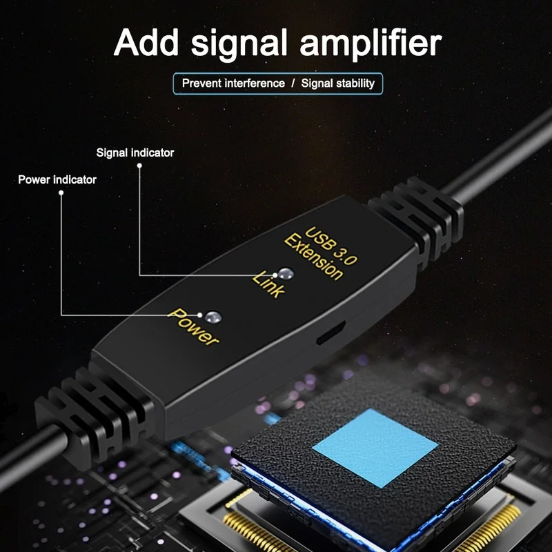 액티브 USB 3.0 연장 케이블 5M 10M 앰프 포함, USB 3.0 유형 A 수-암 USB 3.0 익스텐더 리피터 케이블 코드