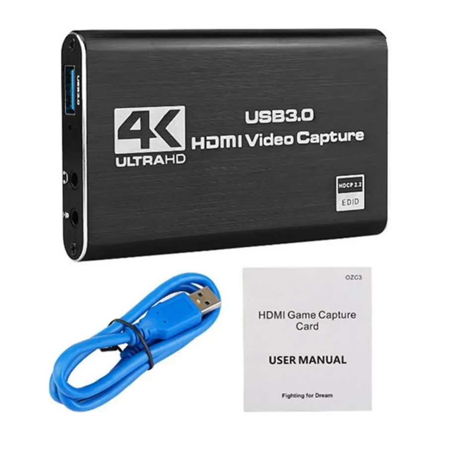 USB 3.0 비디오 캡처 카드 동글, 4K HDMI 호환, OBS 캡처 게임 게임 캡처 카드 라이브용 비디오 녹음기, 1080P 60fps