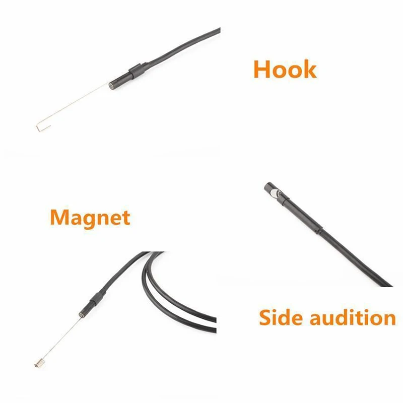 안드로이드 PC 노트북용 내시경 카메라, 유연한 IP67 방수 검사 보어스코프 카메라, 6LED 조절 가능, 2M, 1M, 5.5mm, 7mm