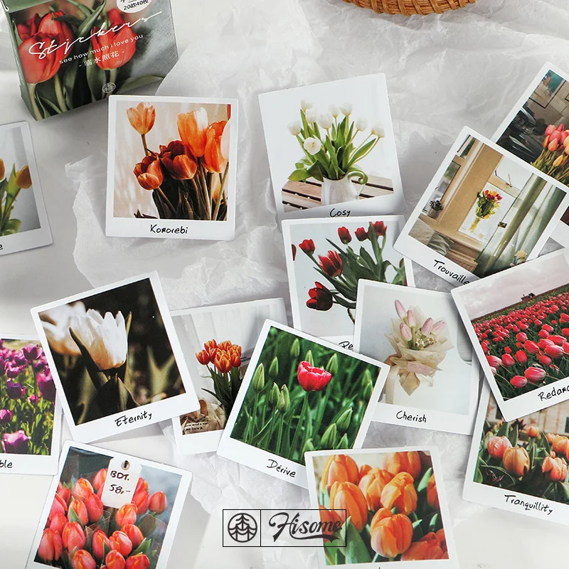 빈티지 스티커 라벨, 스크랩북 일기 저널 사진 앨범 데코 문구류 40-52 개/묶음