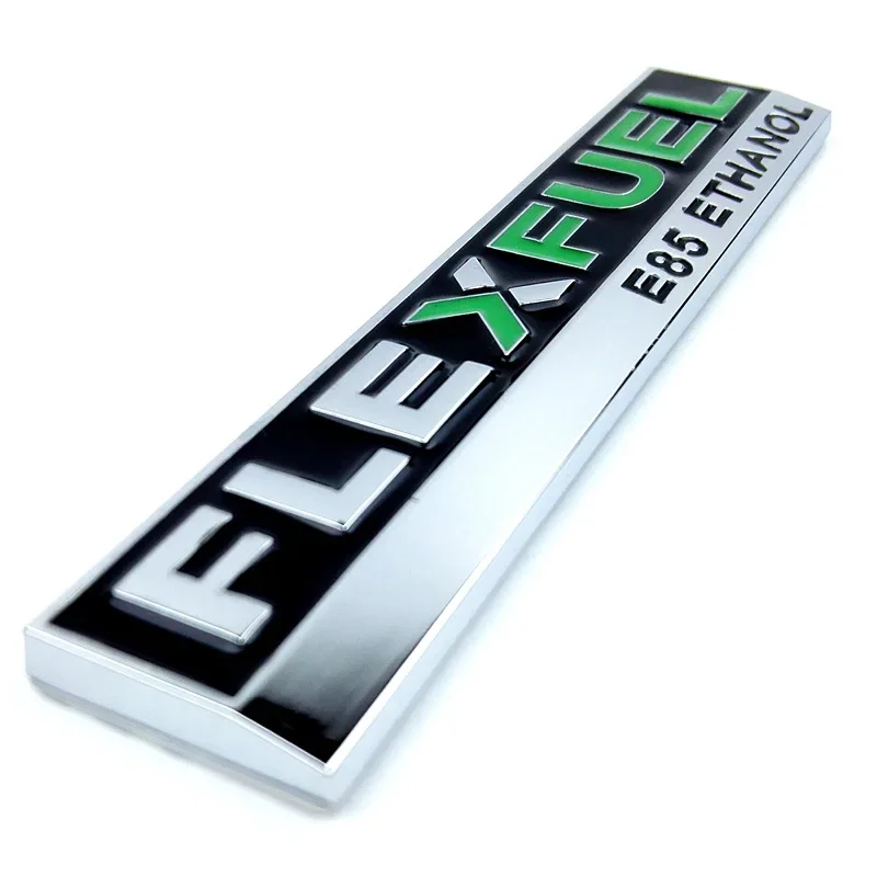 FLEX FUEL E85 에탄올 자동차 스티커, 청정 에너지 차량 금속 차체 트럭 FLEXFUEL 데칼 3D 배지 엠블럼 액세서리