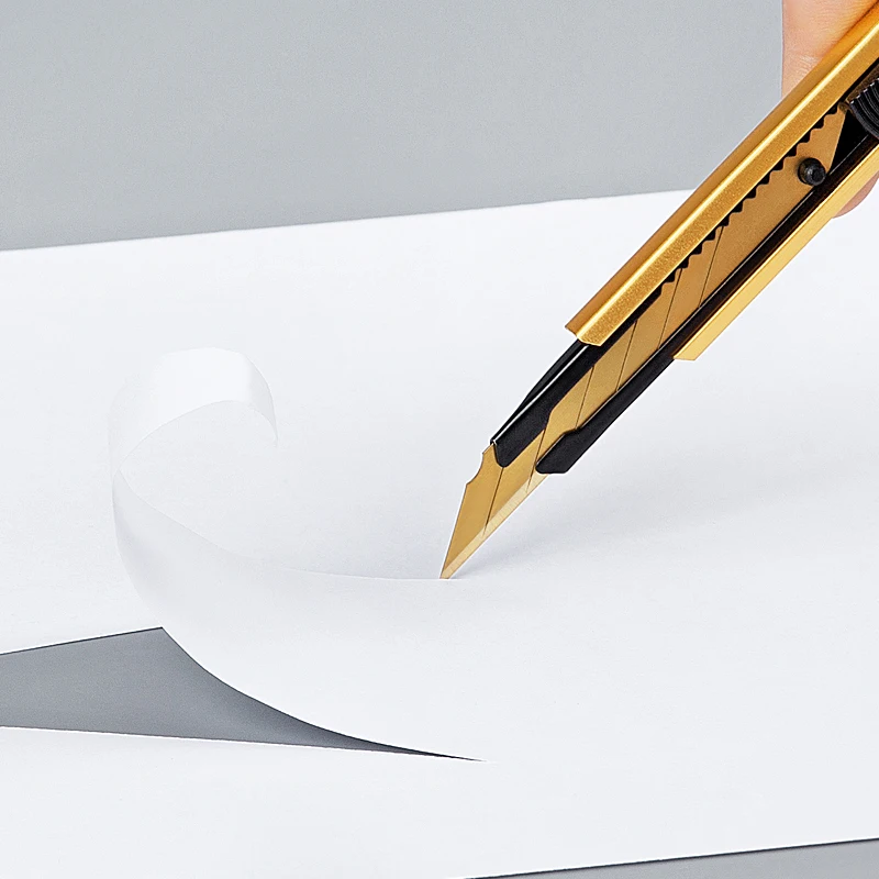 Youpin Fizz-고탄소 스틸 아트 나이프, 골드 메탈 블레이드, 자동 잠금 디자인, 날카로운 각도, 골절 칼 커터, 가정용, 신제품