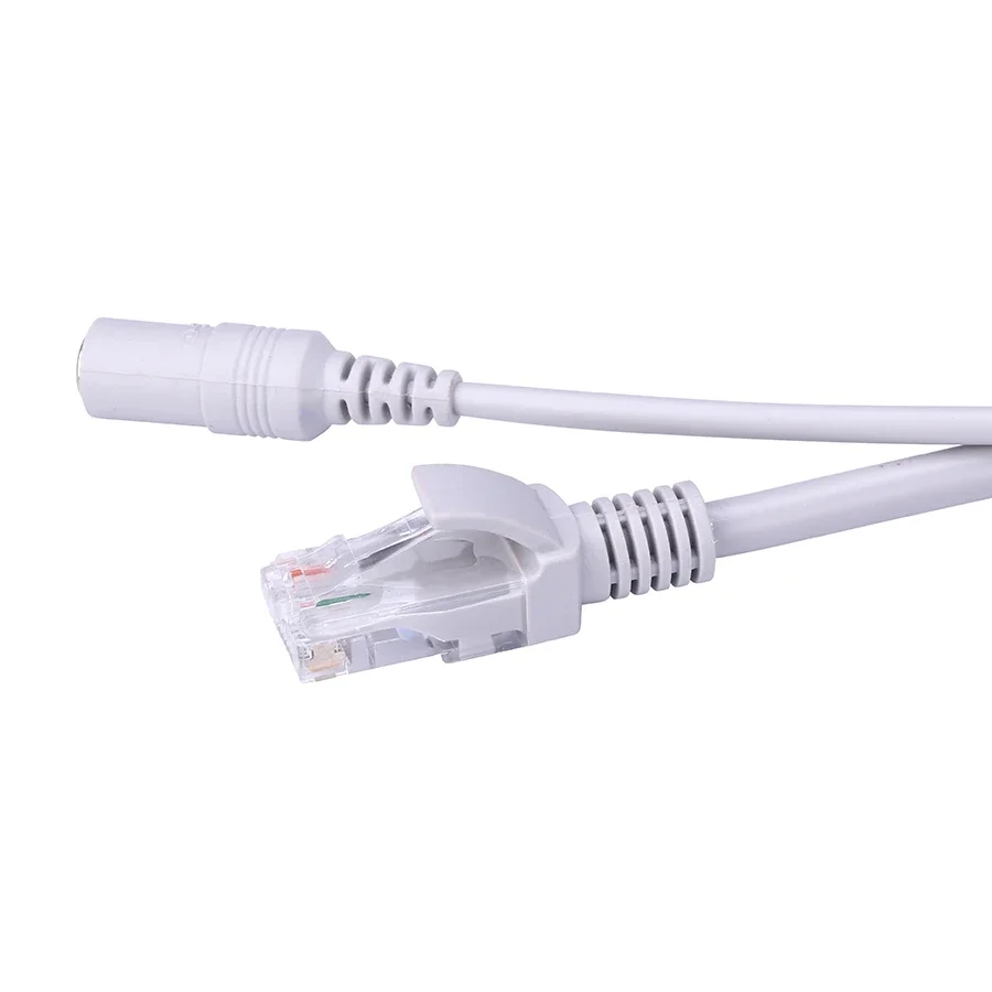 IP 카메라 NVR 시스템용 이더넷 CCTV 케이블, 2.1mm 5.5mm 잭, RJ45 + DC 전원 확장 옵션, 5m, 10m, 20m, 30m