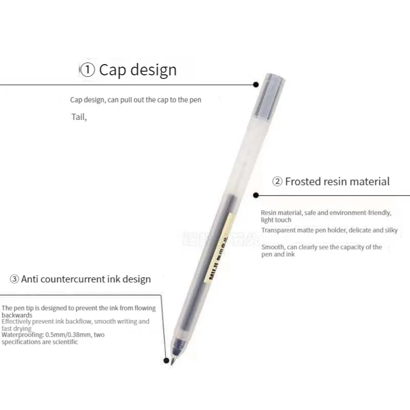 귀여운 무지 젤 펜, 검정 빨강 파랑 0.38mm 0.5mm 잉크, 일본 컬러 펜, 사무실 학교 볼펜, 일본 문구, 6 8 개 세트