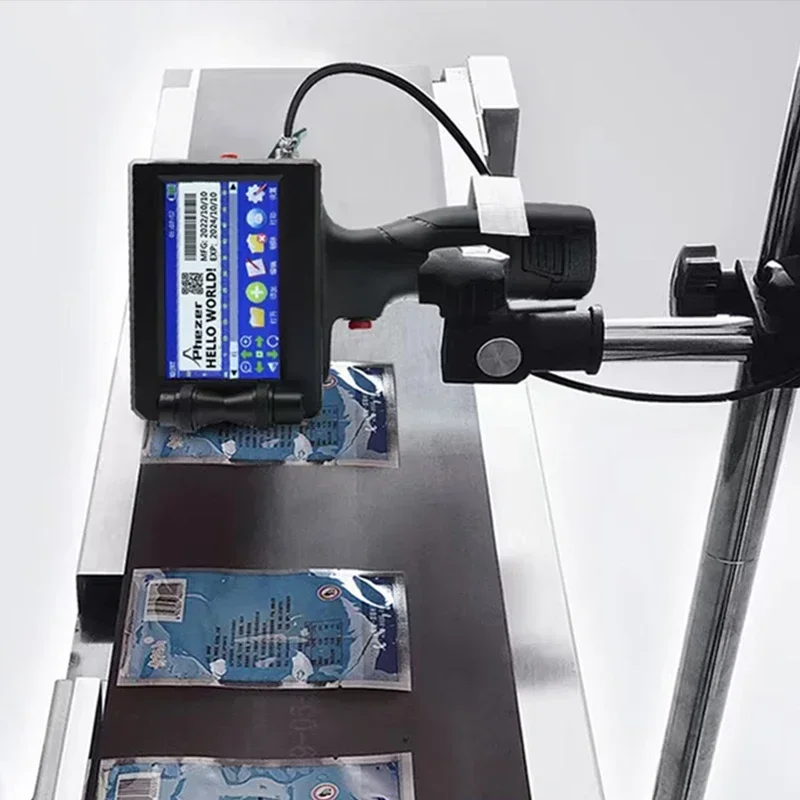 Phezer-12.7/25.4mm 라벨 프린터, 휴대용 잉크젯 프린터, QR 바 배치 코드, 날짜, 번호, 로고, 만료일, 코딩 기계, 휴대용