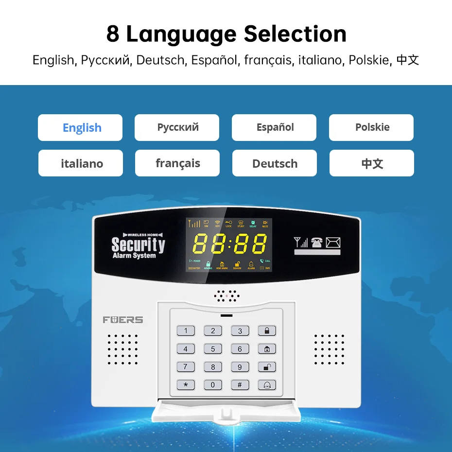 Fuers Tuya 스마트 와이파이 4G GSM 도난 경보 시스템, 433MHZ 무선 유선 존 링크, 알렉사 구글 모션 센서 IP 카메라