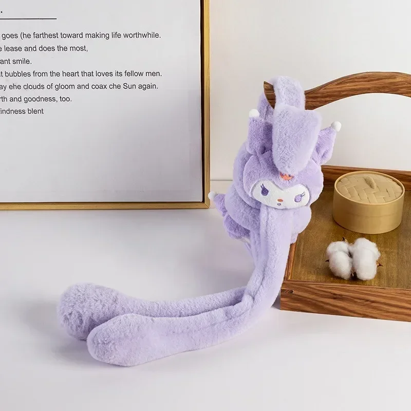 애니메이션 산리오 쿠로미 마이 멜로디 폼푸린 플러시 귀마개, 움직이는 귀가 있는 플러시 이어 워머, 겨울 따뜻한 동결 방지 귀마개, 신제품