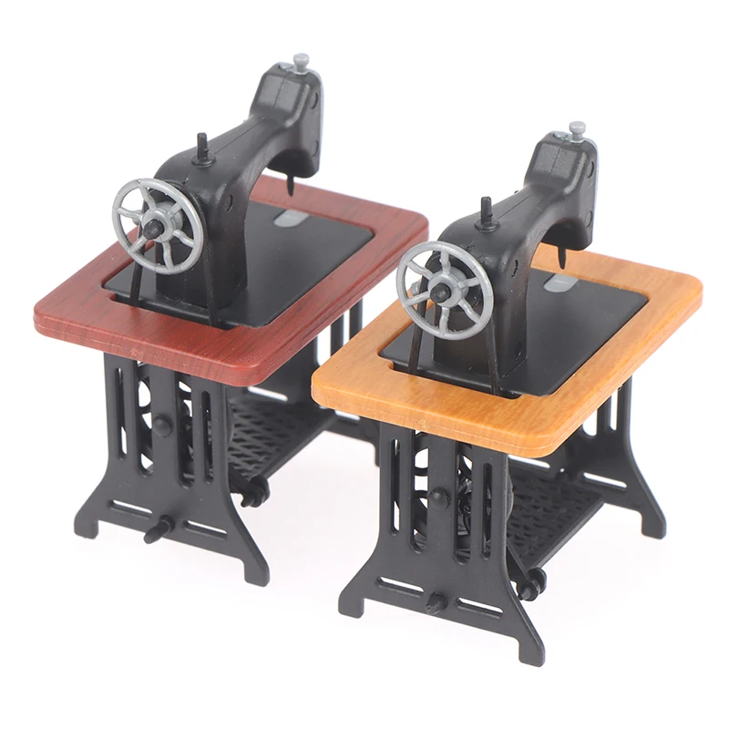 1:12 인형 집 미니어처 가구, 레트로 재봉틀 뜨개질 도구 모델, 인형 집 장식 시뮬레이션 가구 모델