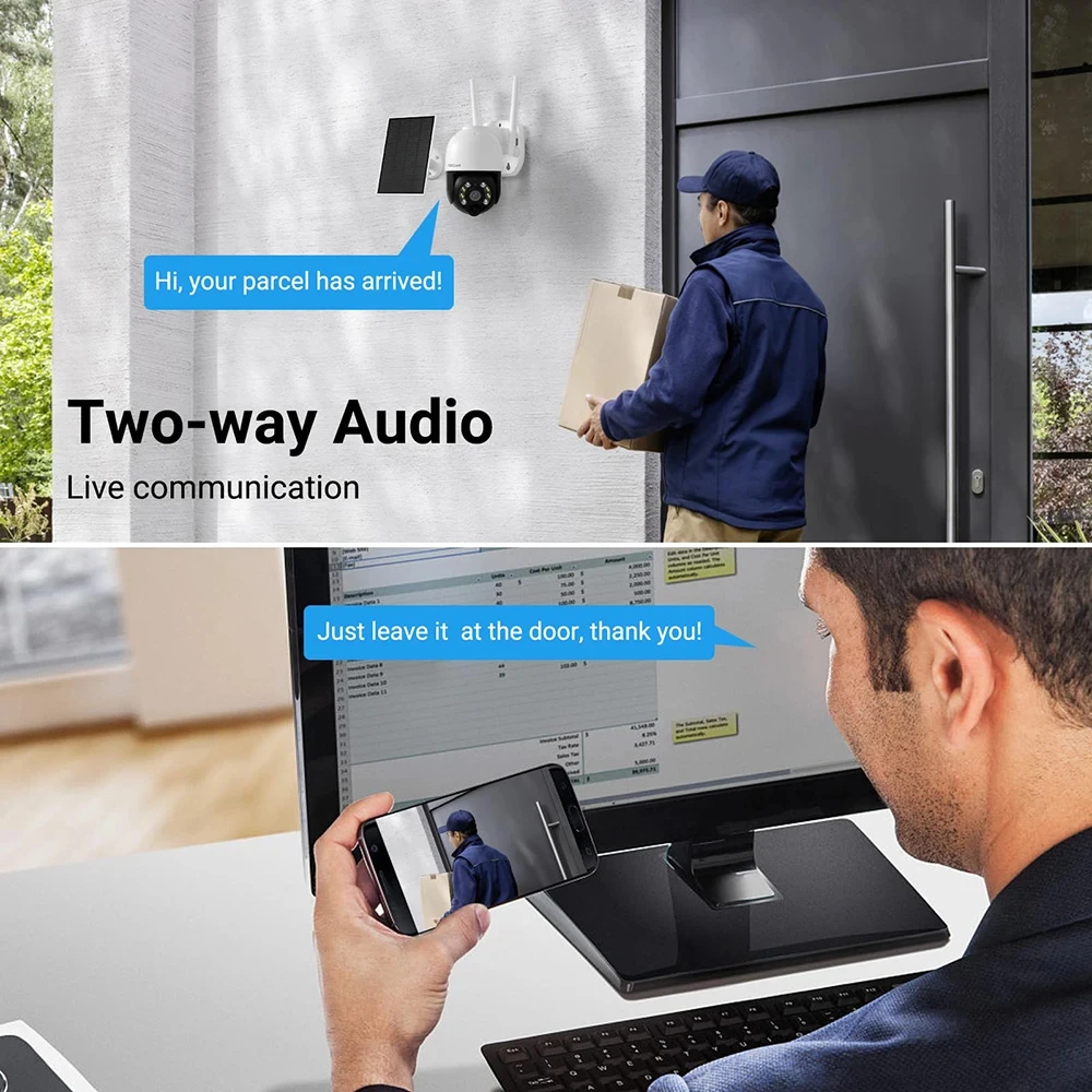 FOSCAM 2K 태양열 보안 카메라, 무선 야외 4MP PT 배터리 구동, 2.4G 와이파이 야간 투시경 카메라, 가정 감시용