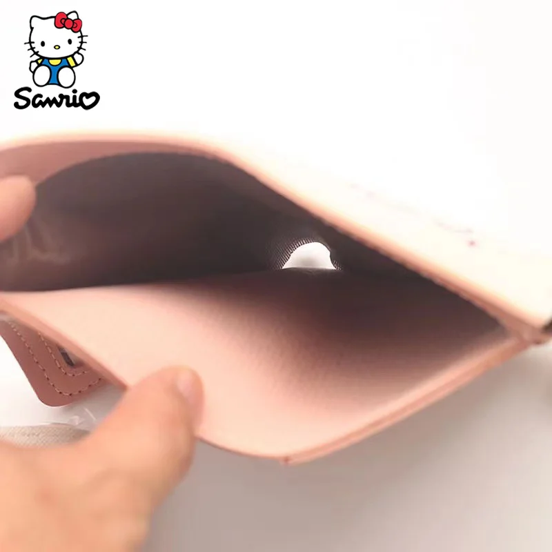 산리오 만화 쿠로미 시나몬 PU 지갑, 카드홀더 접이식 지퍼 컴팩트 지갑, 여성 생일 선물, 도매