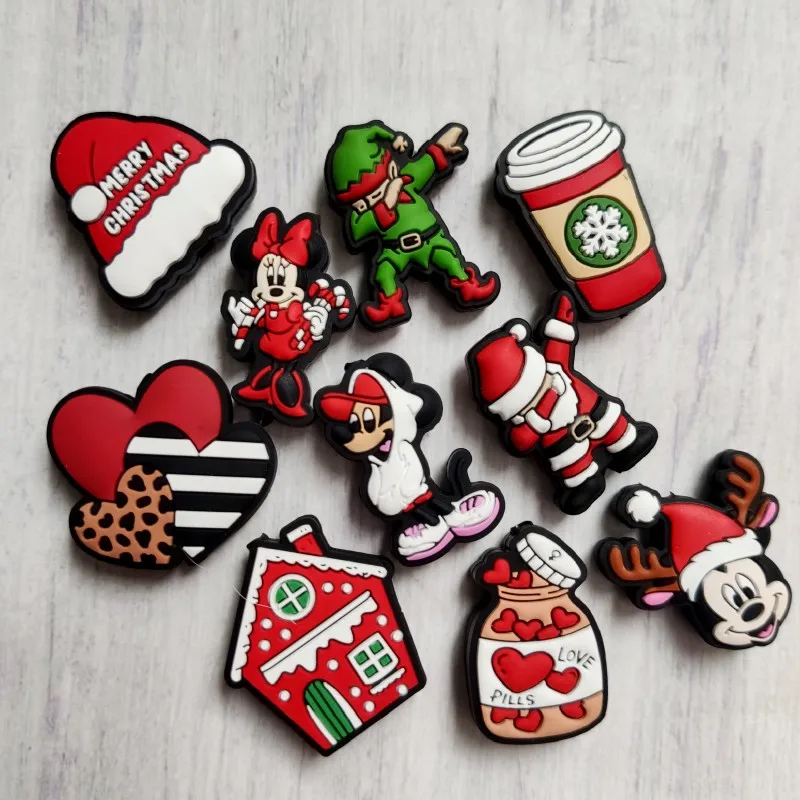 크리스마스 실리콘 초점 비즈 BPA 프리 실리콘 아기 DIY 젖꼭지 체인 클립 비즈, 신생아 장난감 보석 액세서리, 10 개