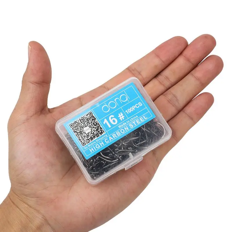 낚시 후크 세트 탄소강 단일 원형 바다 낚시 후크, 플라이 낚시 지그 가시 잉어 후크, 낚시 액세서리, 상자당 50 개