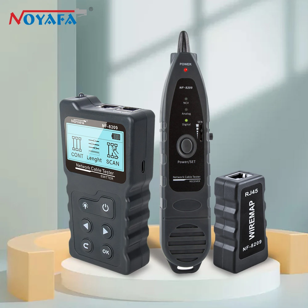 NOYAFA NF-8209 RJ45 케이블 추적기 POE 네트워크 와이어 검사기 케이블 테스터 테스트 네트워크 도구 스캔 케이블