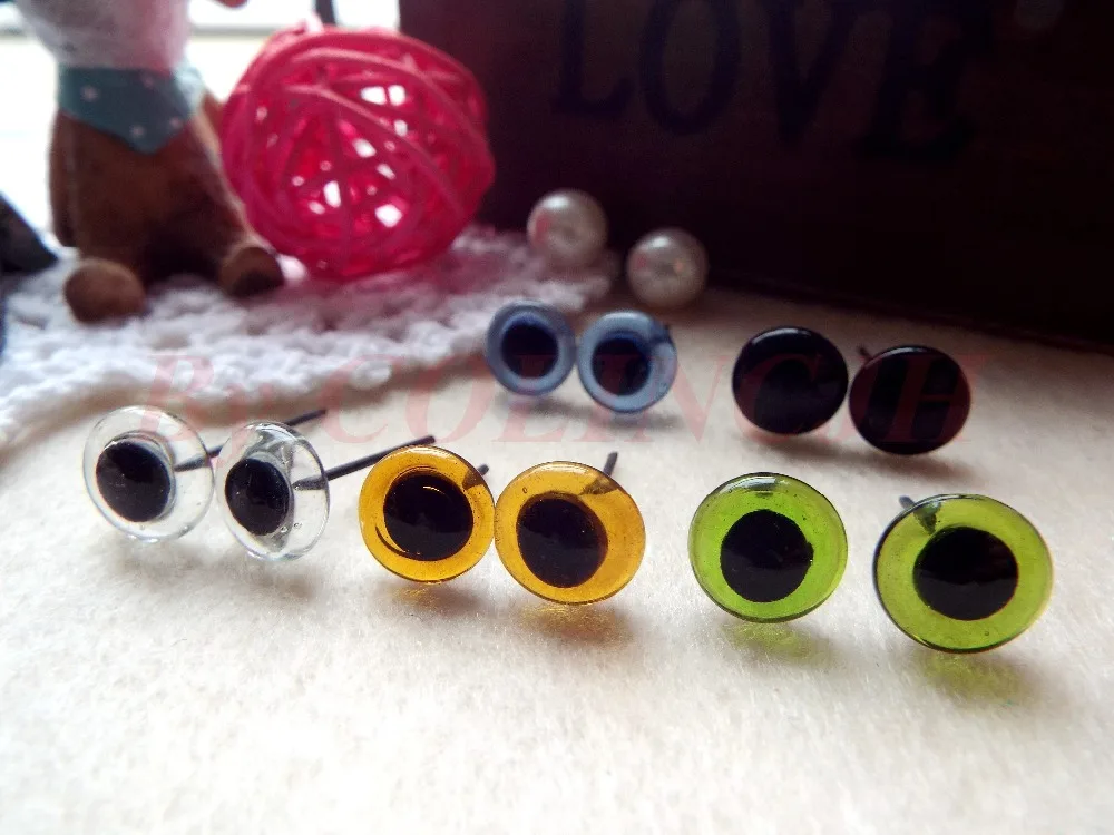 핫 세일! 믹스 컬러 유리 눈, 3mm-12mm, 5 가지 색상, 로트당 20 개