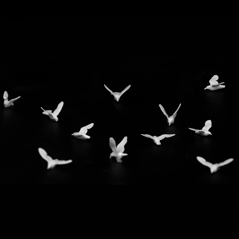 미니어처 흰 비둘기 모델, 새 인형의 집 장식, DIY 재료, 정원 레이아웃 조경, 디오라마 건축 장면