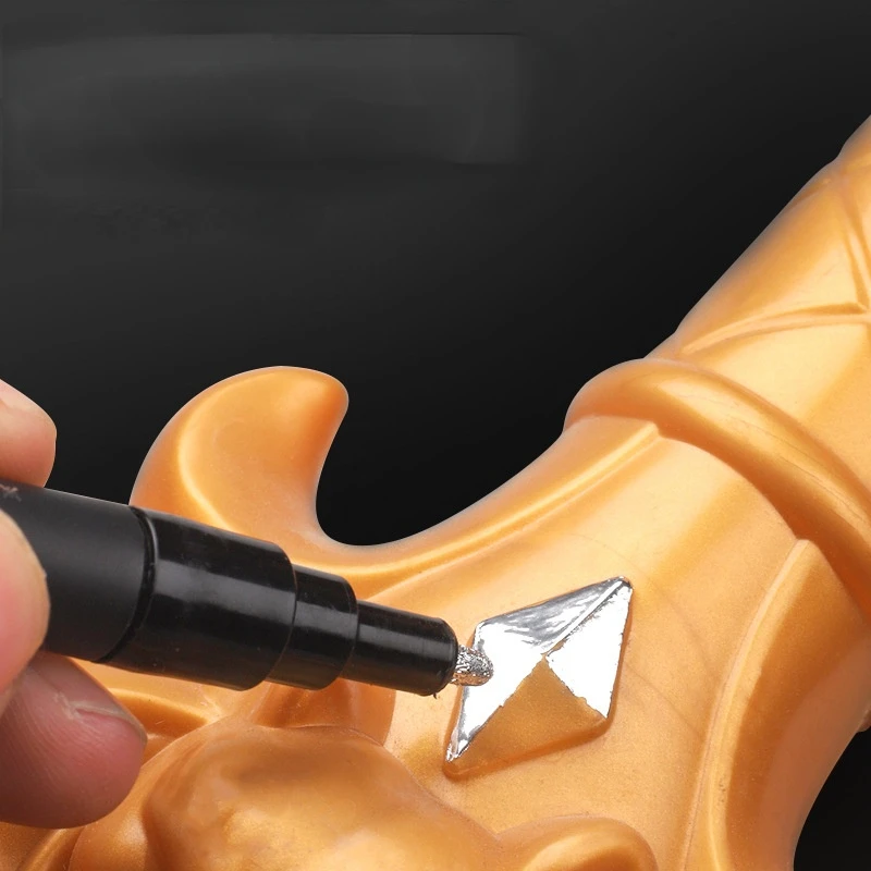 전기 도금 미러 실버 페인트 펜, 크롬 도금 금속 방수 타이어 세라믹 터치업 페인트, 1mm, 2mm 펜촉