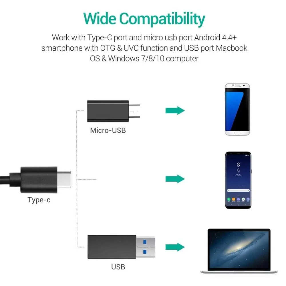 DEPSTECH-USB/무선 자동차 내시경 미니 내시경 카메라, 스마트폰 안드로이드 iOS 윈도우즈용 2MP / 5MP IP67 WiFi 내시경