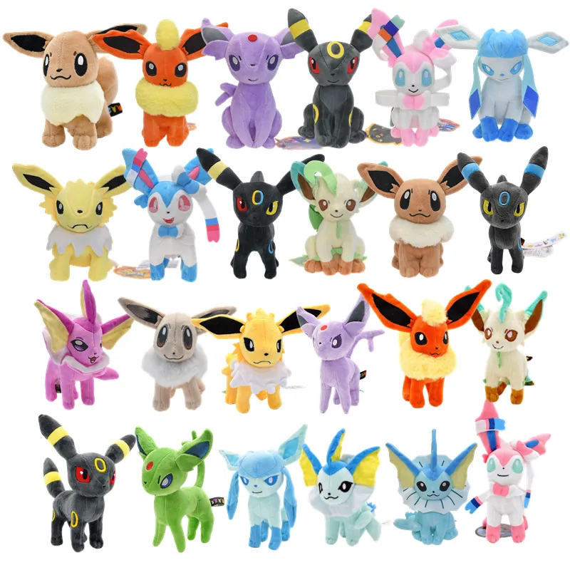 포켓몬 Eevee 봉제 인형 펜던트 완구 18-20cm, 귀여운 Umbreon Espeon Vaporeon Jolteon Sylveon Leafeon Flareon 애니메이션 title=포켓몬 Eevee 봉제 인형 펜던트 완구 18-20cm, 귀여운 Umbreon Espeon Vaporeon Jolteon Sylveon Leafeon Flareon 애니메이션 